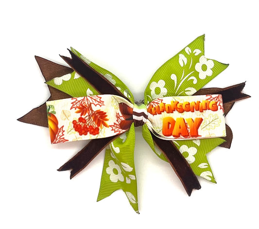 Colorful Thanksgiving Ribbon Bow - Fall Themed