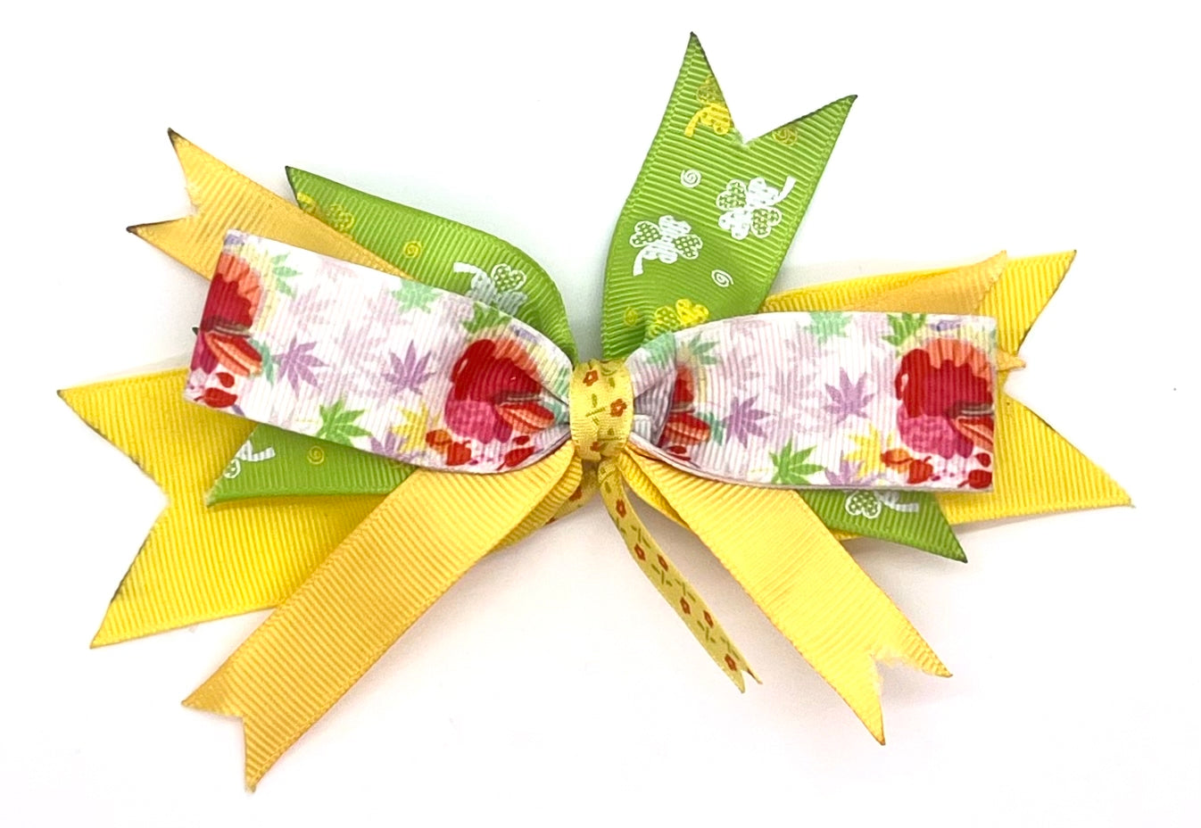 Embellished Colorful Ribbon Bow - Fall Themed