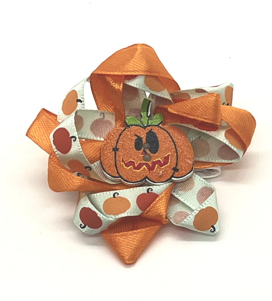 Halloween Pumpkin Web Bow